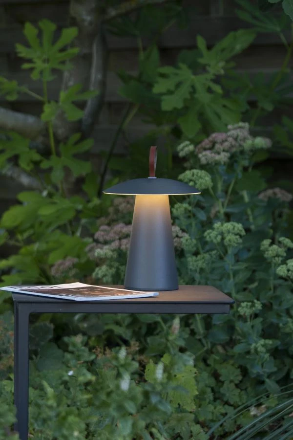Lucide LA DONNA - Table lamp Outdoor - Ø 19,7 cm - LED Dim. - 1x2W 2700K - IP54 - Anthracite - ambiance 1